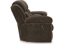 frohn chocolate reclining console loveseat   