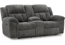 frohn graphite reclining console loveseat   