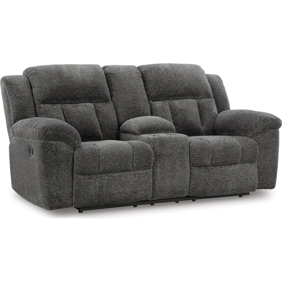 frohn graphite reclining console loveseat   
