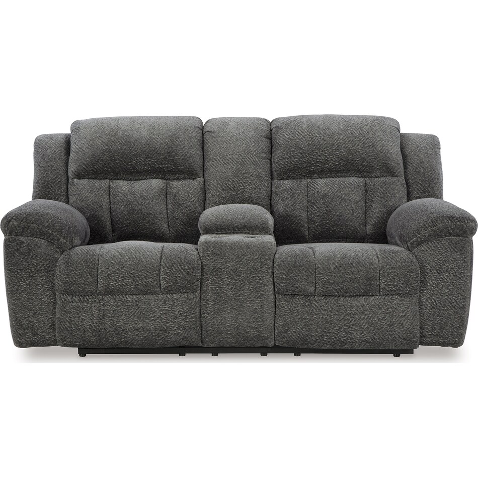 frohn graphite reclining console loveseat   