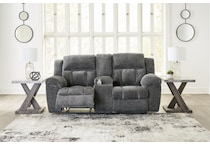 frohn graphite reclining console loveseat   