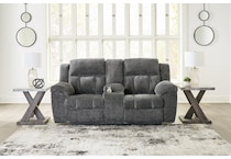 frohn grey reclining console loveseat   