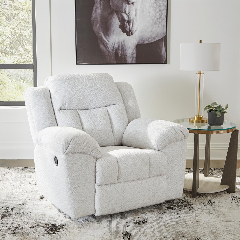 frohn white recliner   