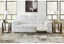 frohn white reclining sofa   