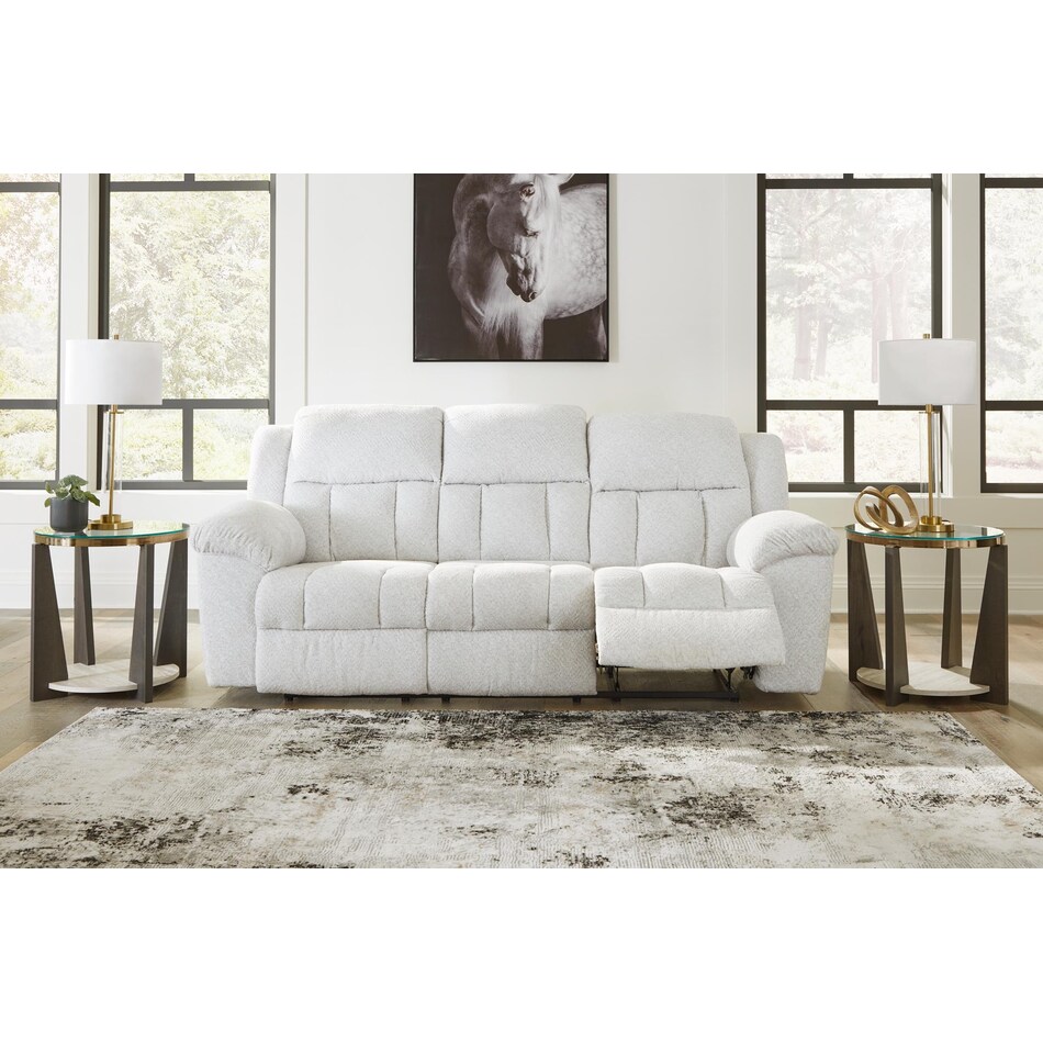 frohn white reclining sofa   