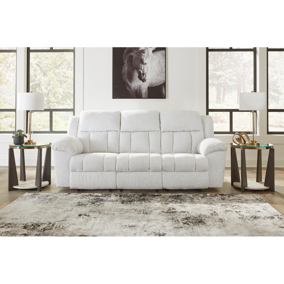 frohn white reclining sofa   