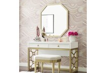 fulham white with gold accents desk   