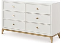 fulham white with gold accents dresser   