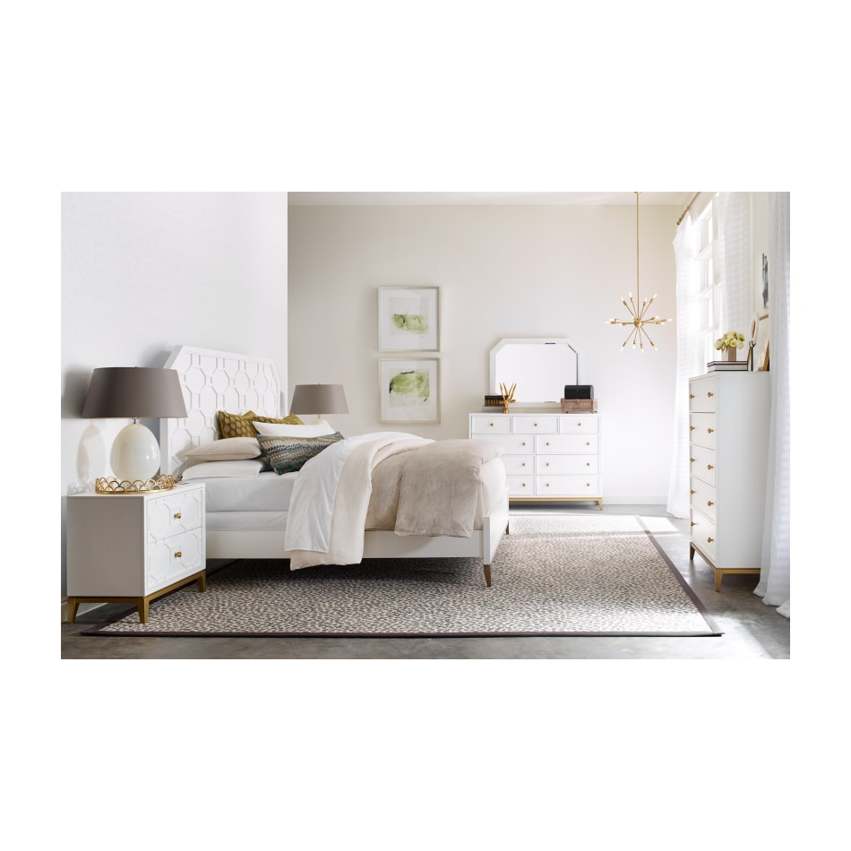 fulham white with gold accents dresser   