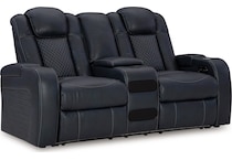 fyne dyme sapphire power reclining loveseat   