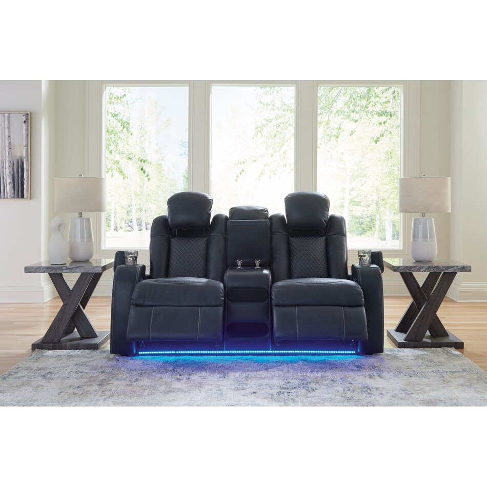 fyne dyme sapphire power reclining loveseat   