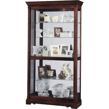GABLE 43" SLIDING DOOR CURIO CABINET