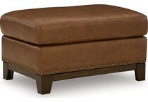 gambellara amber leather ottoman   