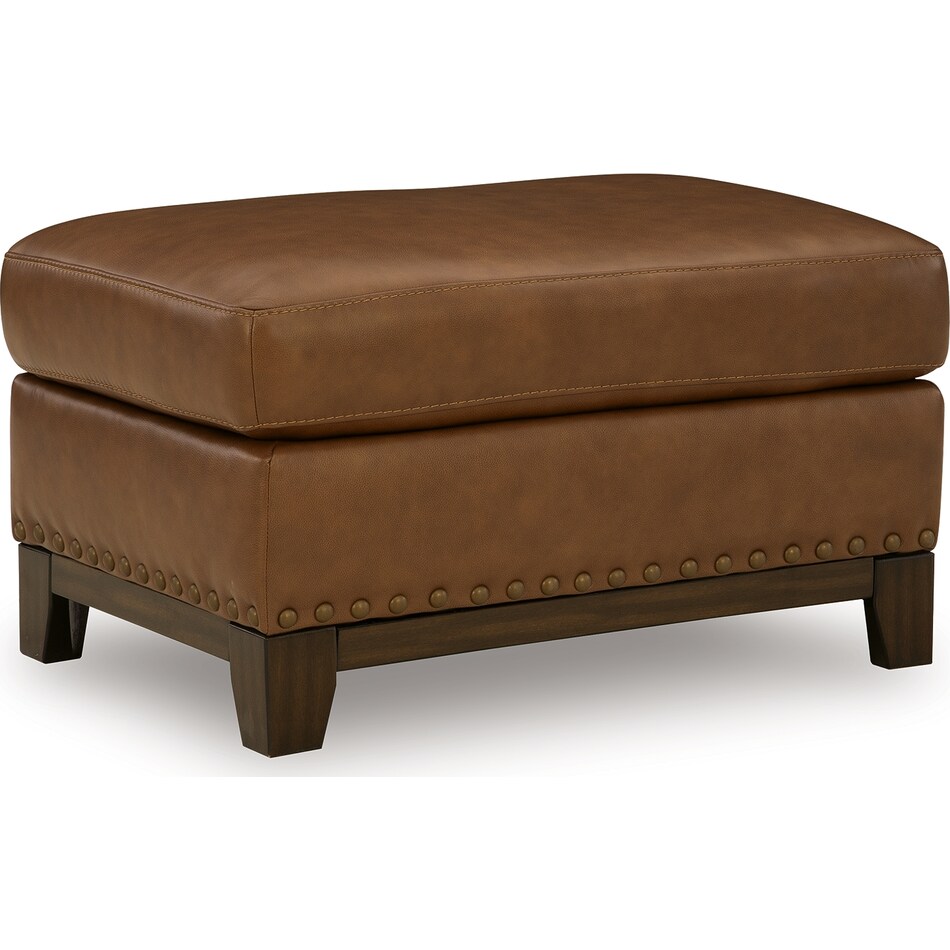 gambellara amber leather ottoman   