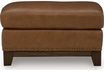 gambellara amber leather ottoman   