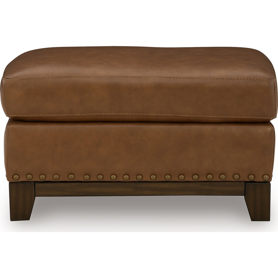 gambellara amber leather ottoman   