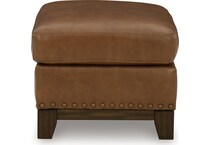 gambellara amber leather ottoman   