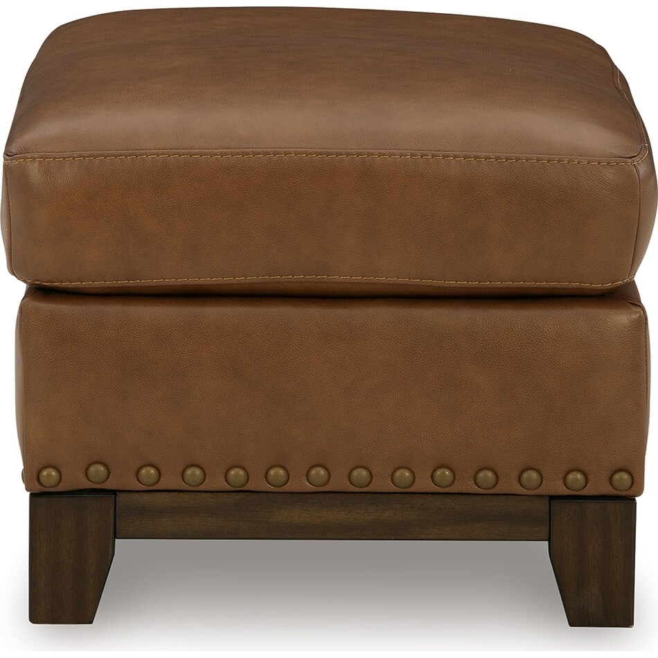 gambellara amber leather ottoman   