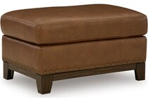 gambellara amber leather ottoman   