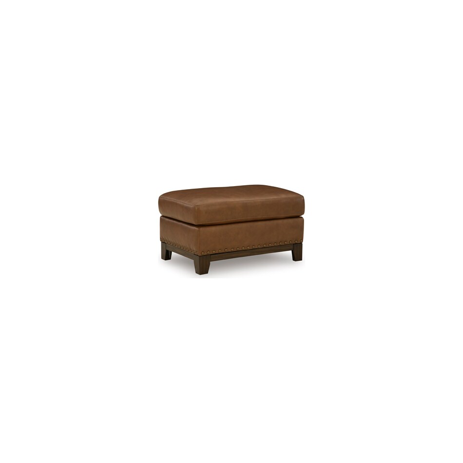 gambellara amber leather ottoman   