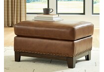 gambellara amber leather ottoman   