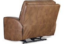 game plan  caramel power leather recliner   