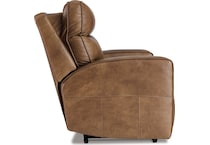 game plan  caramel power leather recliner   