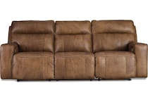 game plan  caramel power leather reclining loveseat   