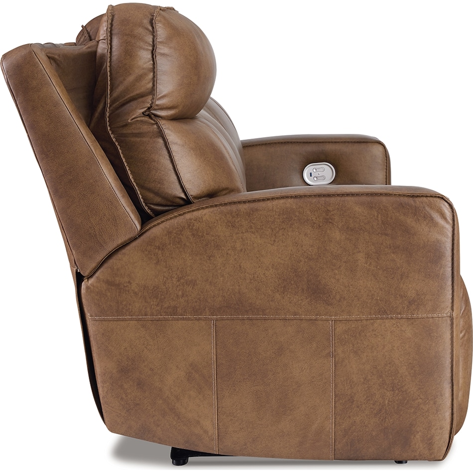 game plan  caramel power leather reclining loveseat   