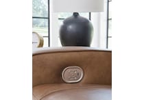 game plan  caramel power leather reclining loveseat   