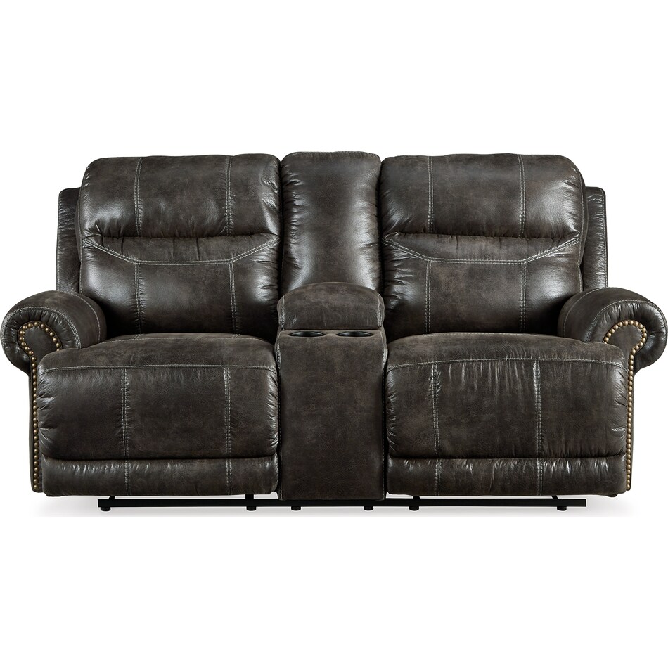 gearview charcoal power reclining console loveseat   