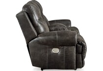 gearview charcoal power reclining console loveseat   