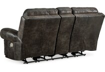 gearview charcoal power reclining console loveseat   