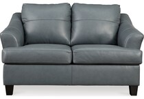 genoa steel leather loveseat   