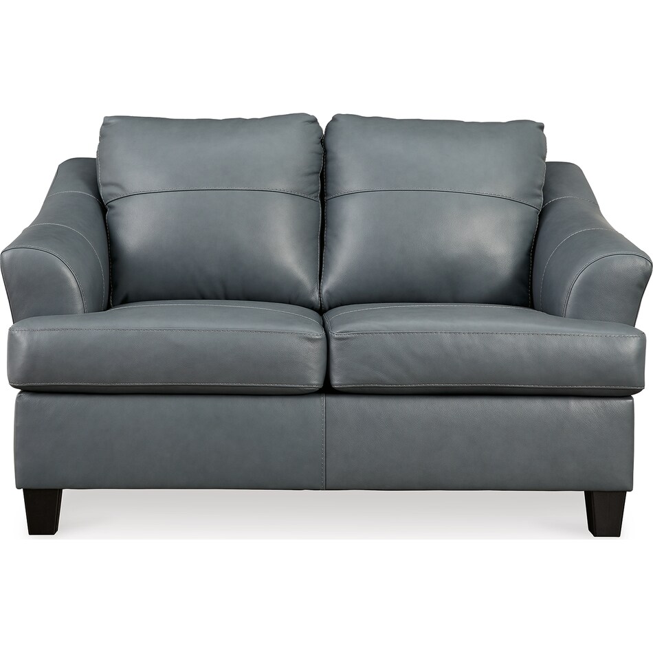 genoa steel leather loveseat   