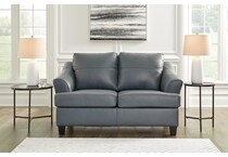 genoa steel leather loveseat   