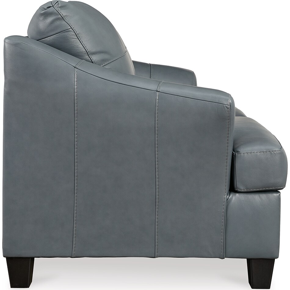 genoa steel leather loveseat   