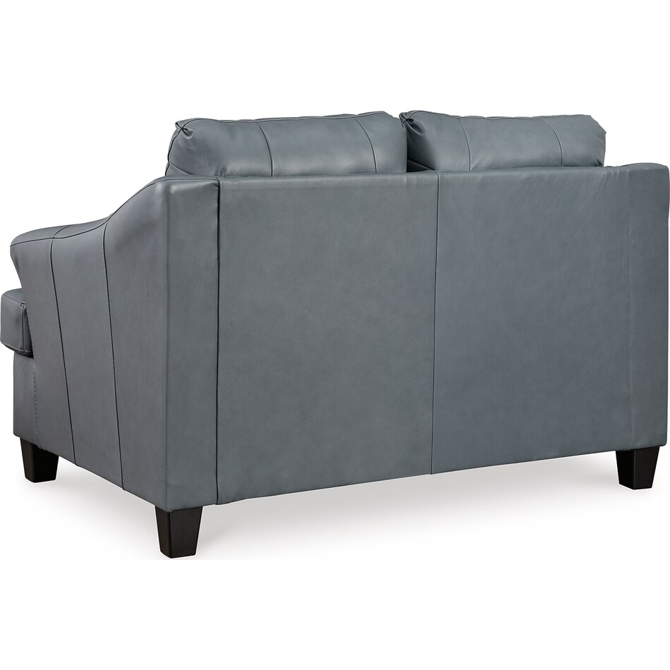 genoa steel leather loveseat   