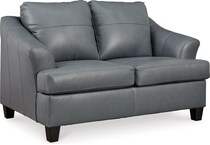 genoa steel leather loveseat   