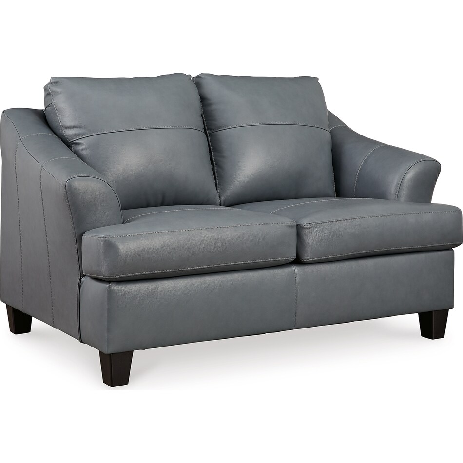 genoa steel leather loveseat   
