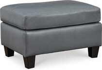 genoa steel leather ottoman   