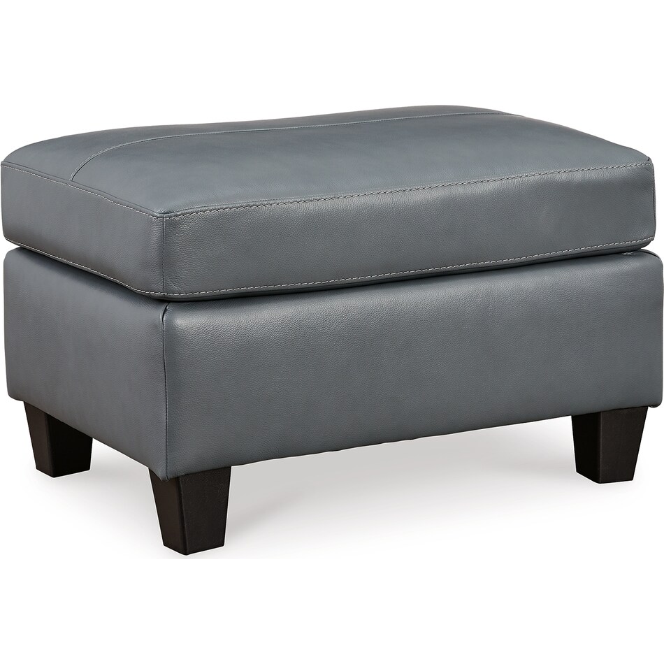 genoa steel leather ottoman   