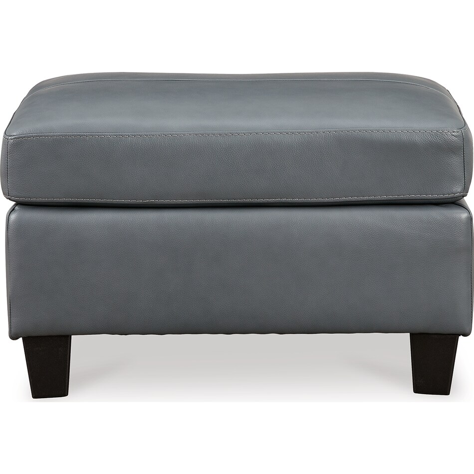 genoa steel leather ottoman   