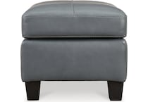 genoa steel leather ottoman   