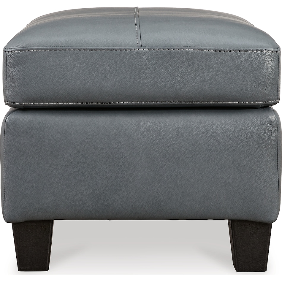 genoa steel leather ottoman   