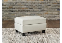 genoa white leather ottoman   