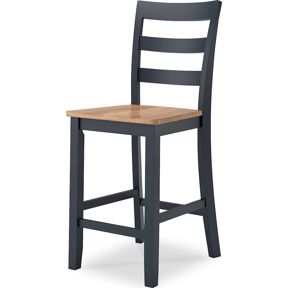 gesthaven natural blue counter chair   