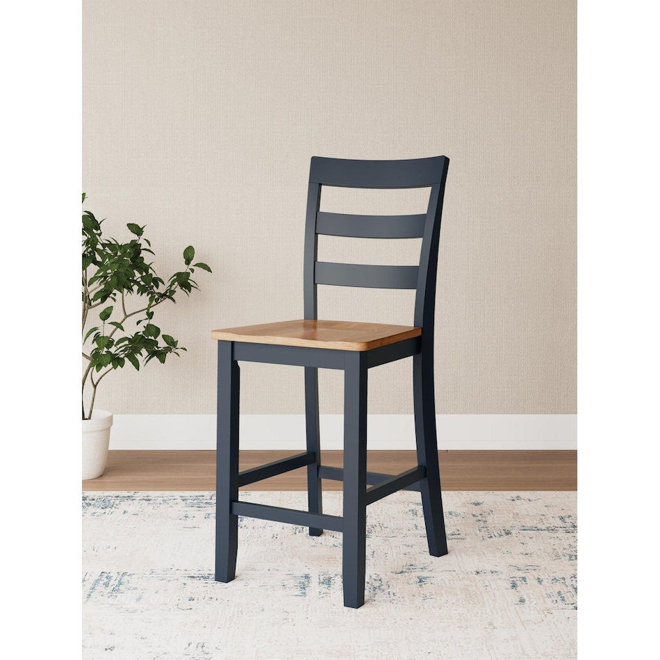 gesthaven natural blue counter chair   