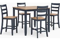 gesthaven natural blue dining set   