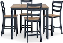 gesthaven natural blue dining set   